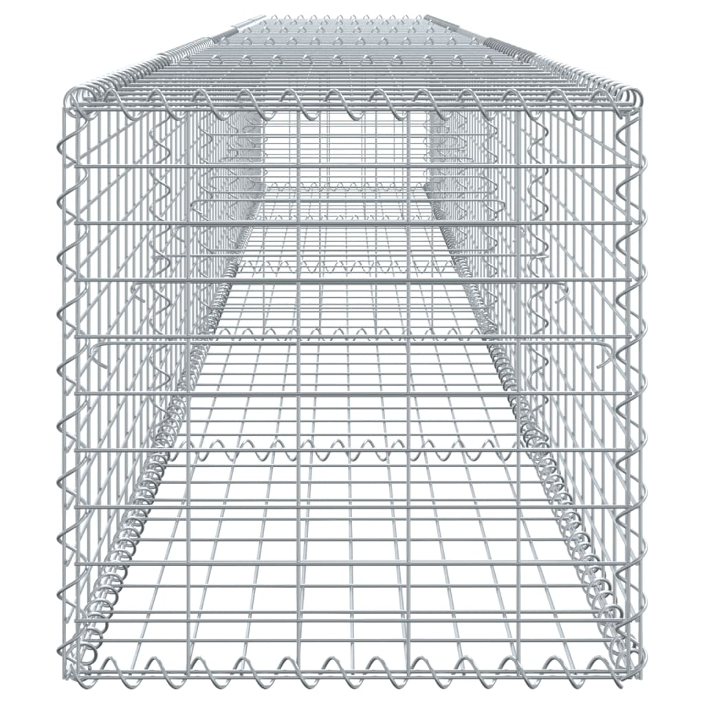 Coș gabion cu capac, argintiu, 500x50x50 cm, fier galvanizat