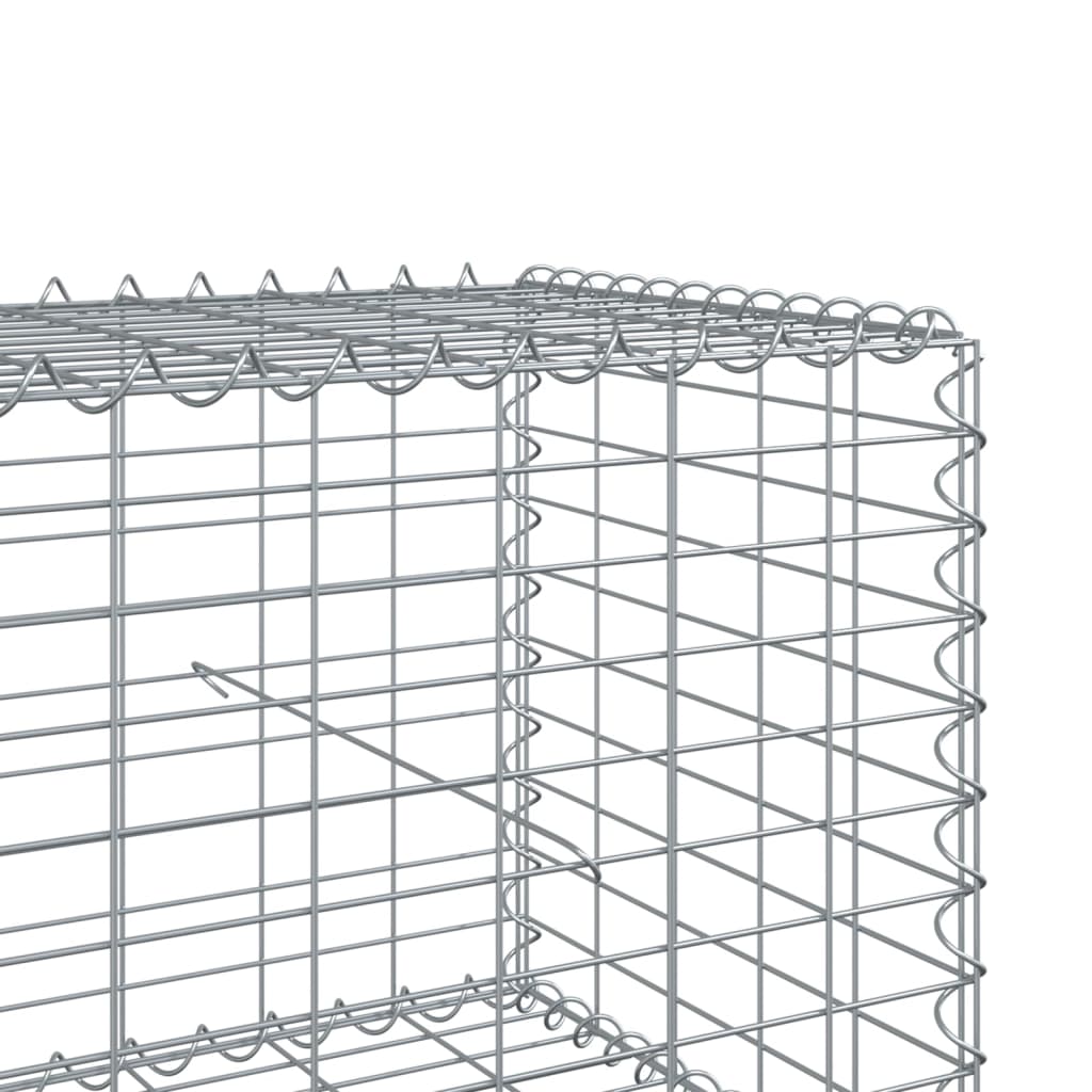 Coș gabion cu capac, argintiu, 500x50x50 cm, fier galvanizat