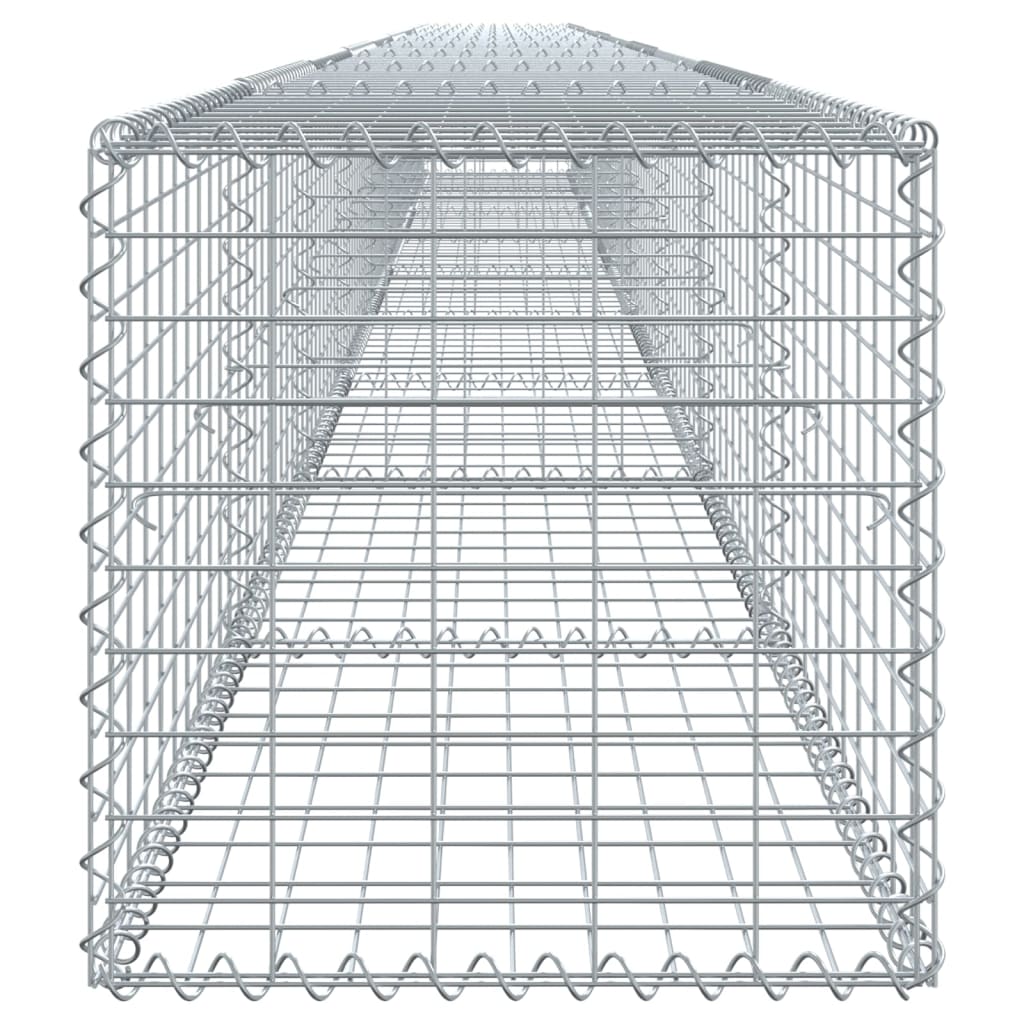 Coș gabion cu capac, argintiu, 900x50x50 cm, fier galvanizat