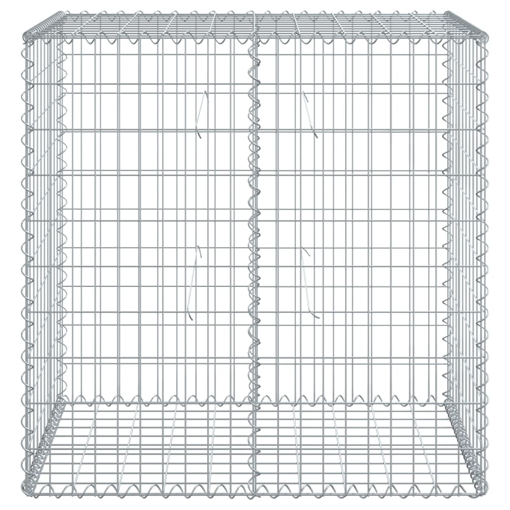 Coș gabion cu capac, argintiu, 100x50x100 cm, fier galvanizat