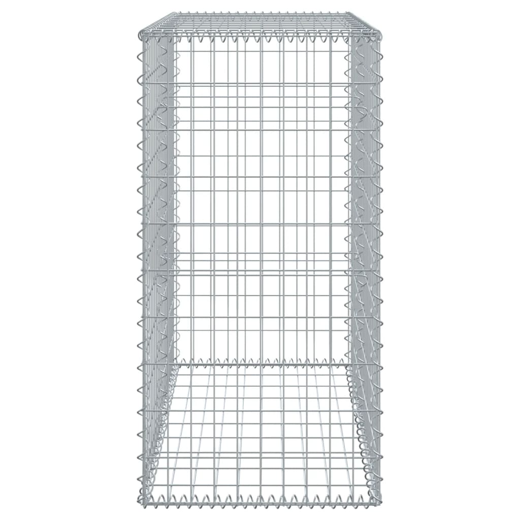 Coș gabion cu capac, argintiu, 100x50x100 cm, fier galvanizat