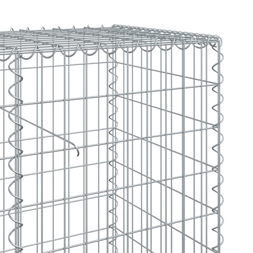 Coș gabion cu capac, argintiu, 100x50x100 cm, fier galvanizat