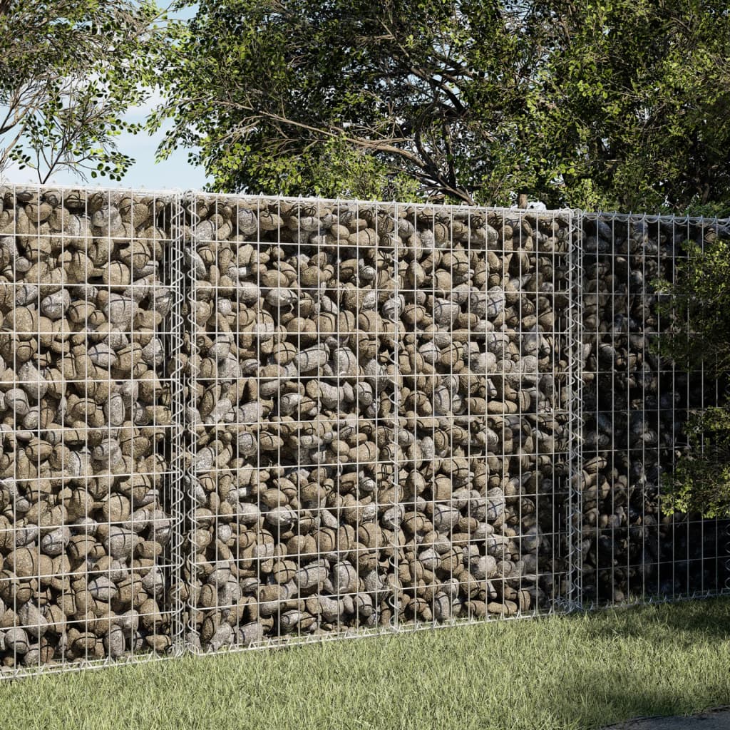 Coș gabion cu capac, argintiu, 100x50x100 cm, fier galvanizat