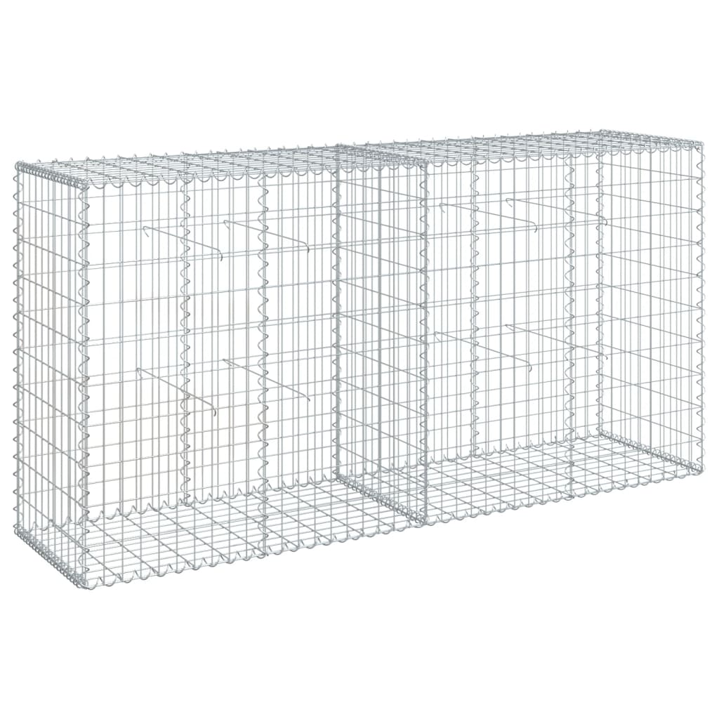 Coș gabion cu capac, 200x50x100 cm, fier galvanizat