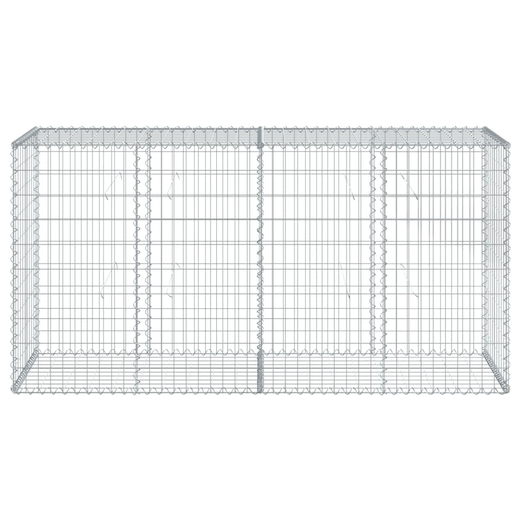 Coș gabion cu capac, 200x50x100 cm, fier galvanizat