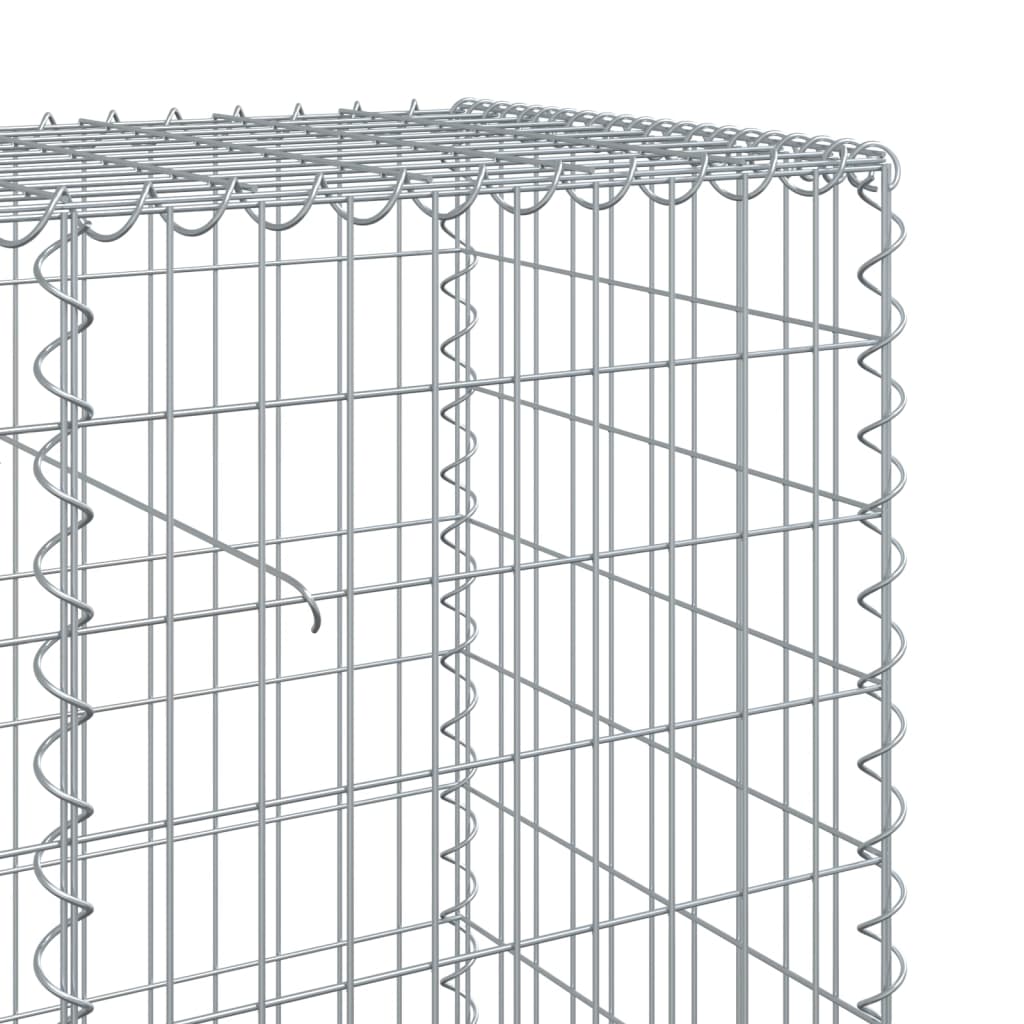 Coș gabion cu capac, 200x50x100 cm, fier galvanizat