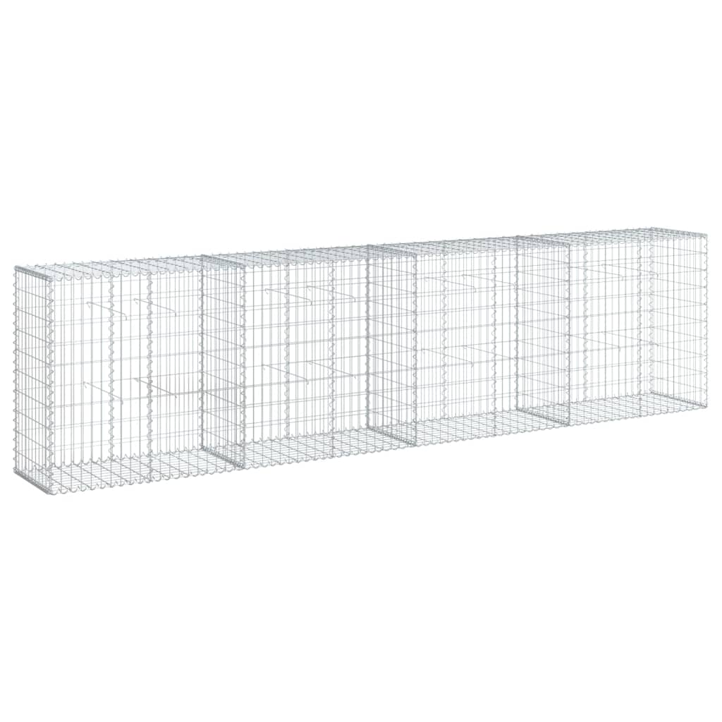 Coș gabion cu capac, 400x50x100 cm, fier galvanizat