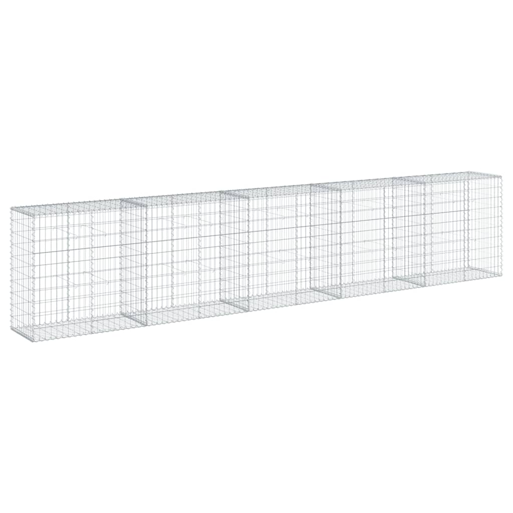 Coș gabion cu capac, 500x50x100 cm, fier galvanizat