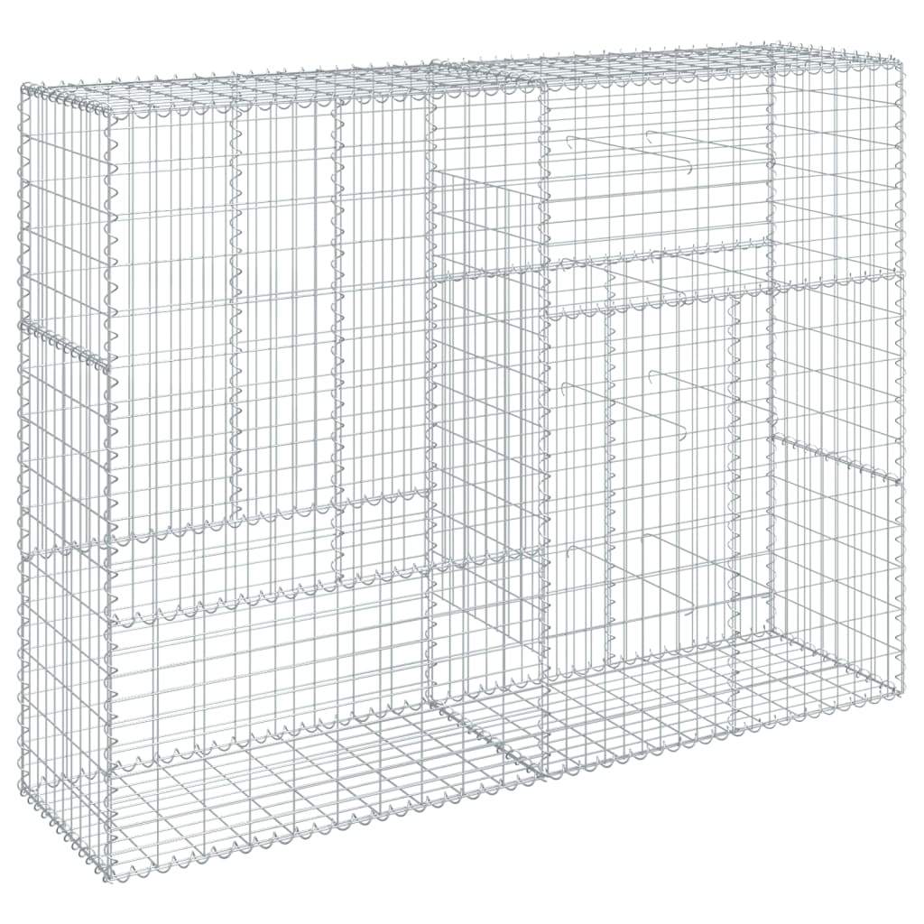 Coș gabion cu capac, 200x50x150 cm, fier galvanizat