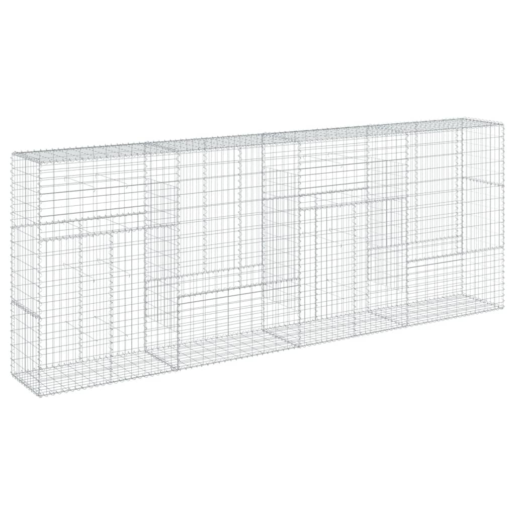 Coș gabion cu capac, 400x50x150 cm, fier galvanizat