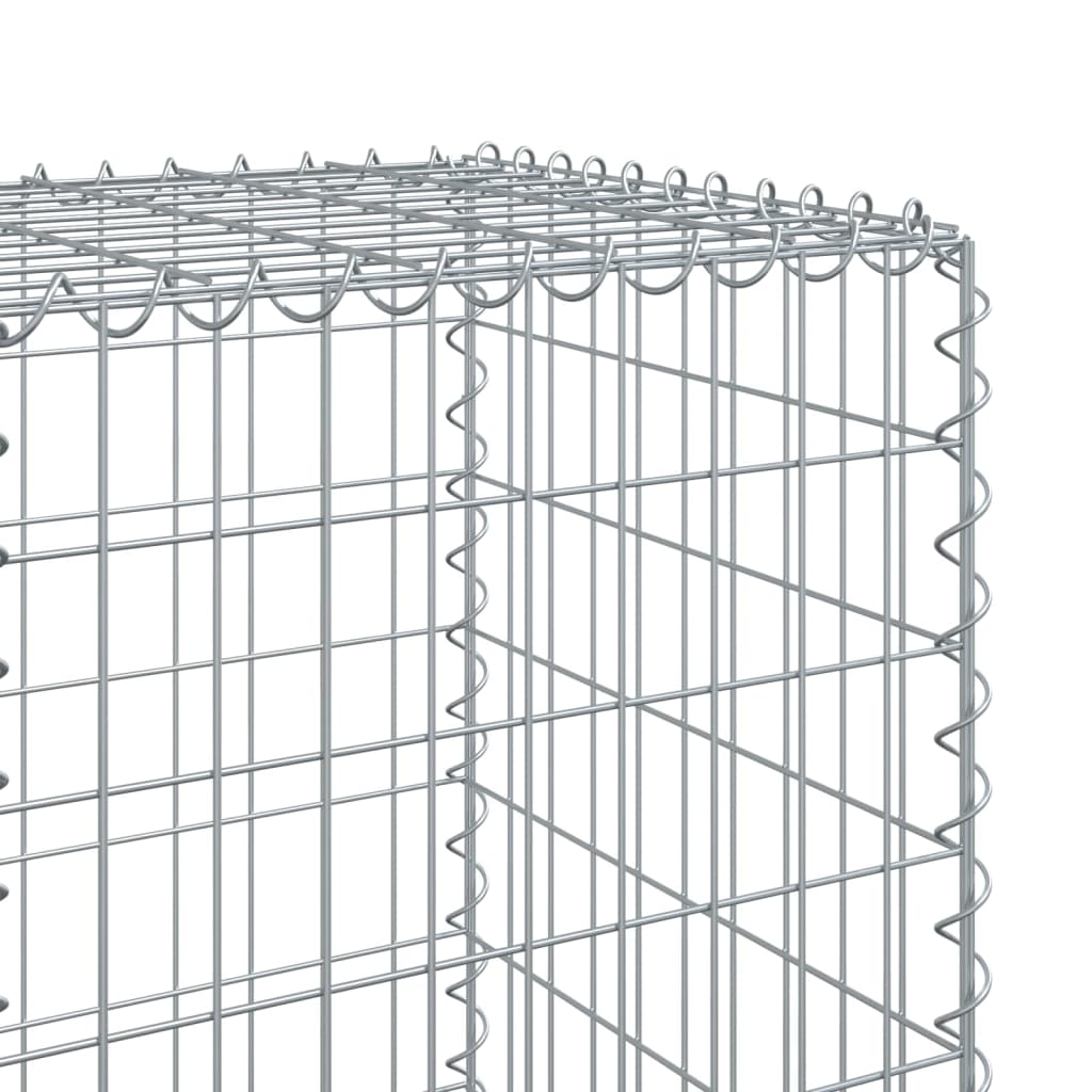 Coș gabion cu capac, 400x50x150 cm, fier galvanizat