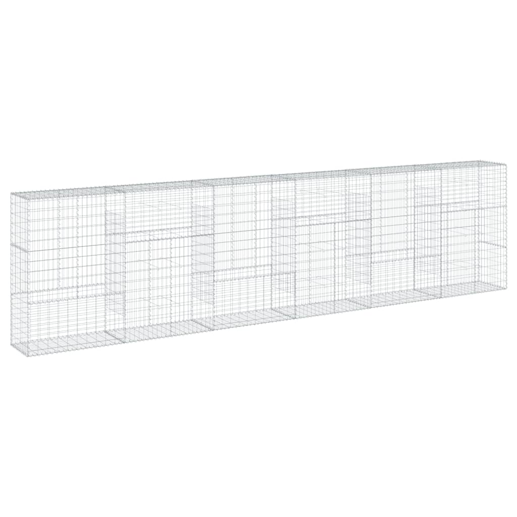 Coș gabion cu capac, 600x50x150 cm, fier galvanizat