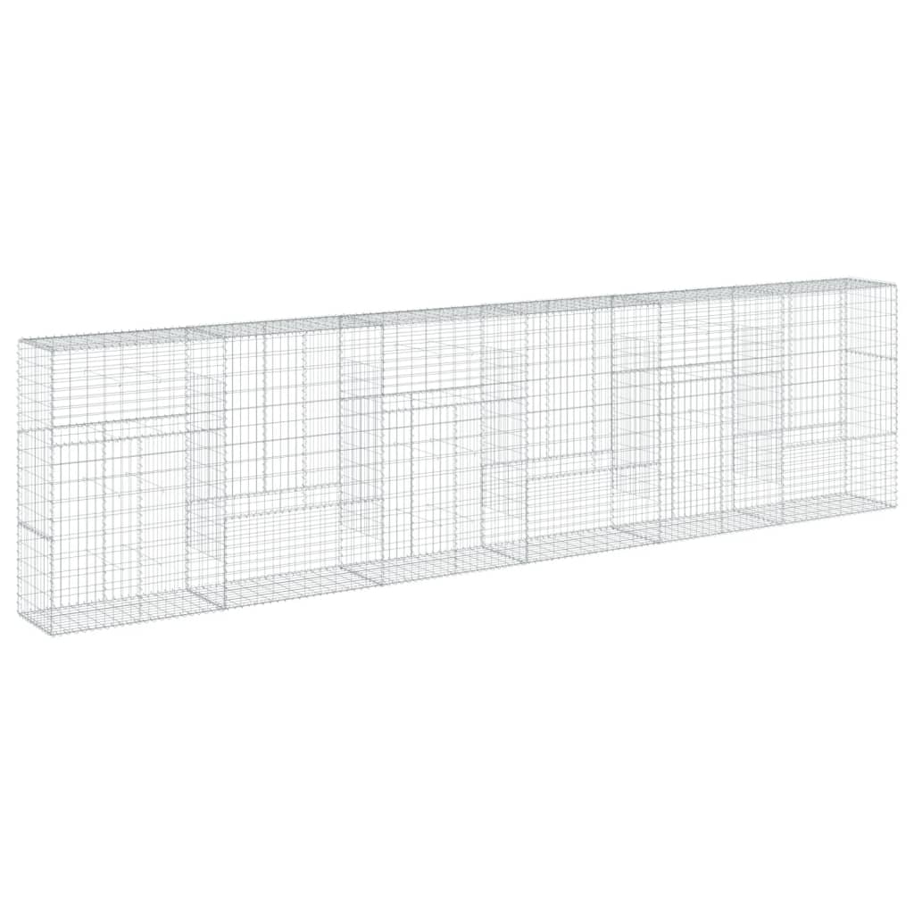 Coș gabion cu capac, 600x50x150 cm, fier galvanizat