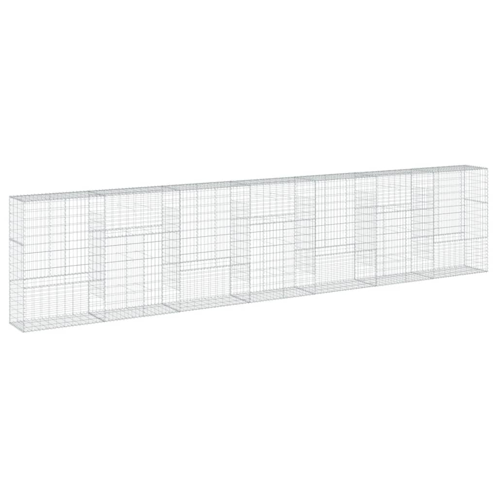 Coș gabion cu capac, 700x50x150 cm, fier galvanizat