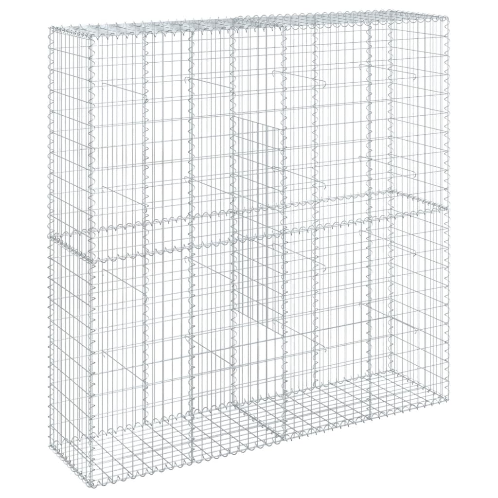 Coș gabion cu capac, 200x50x200 cm, fier galvanizat