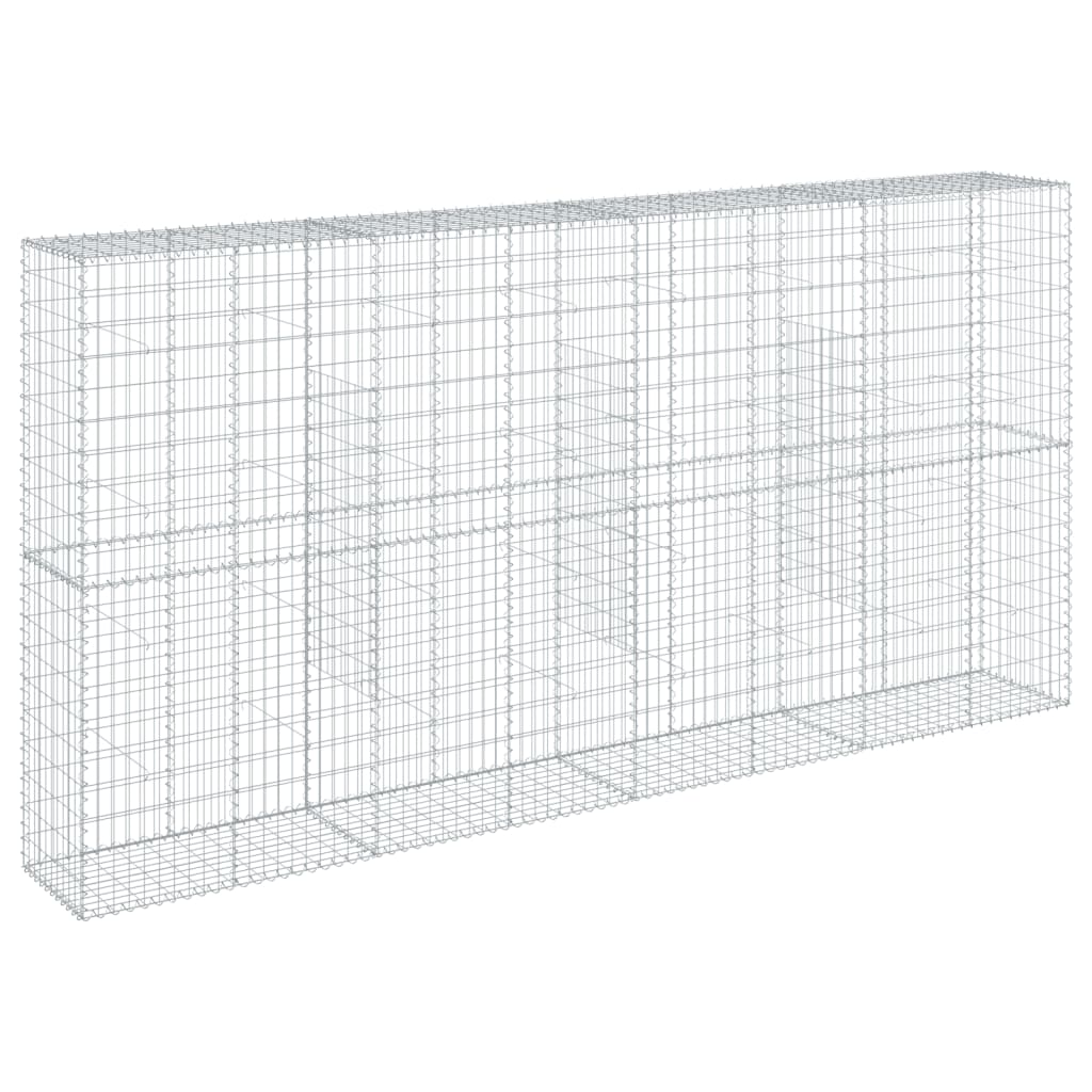 Coș gabion cu capac, 400x50x200 cm, fier galvanizat