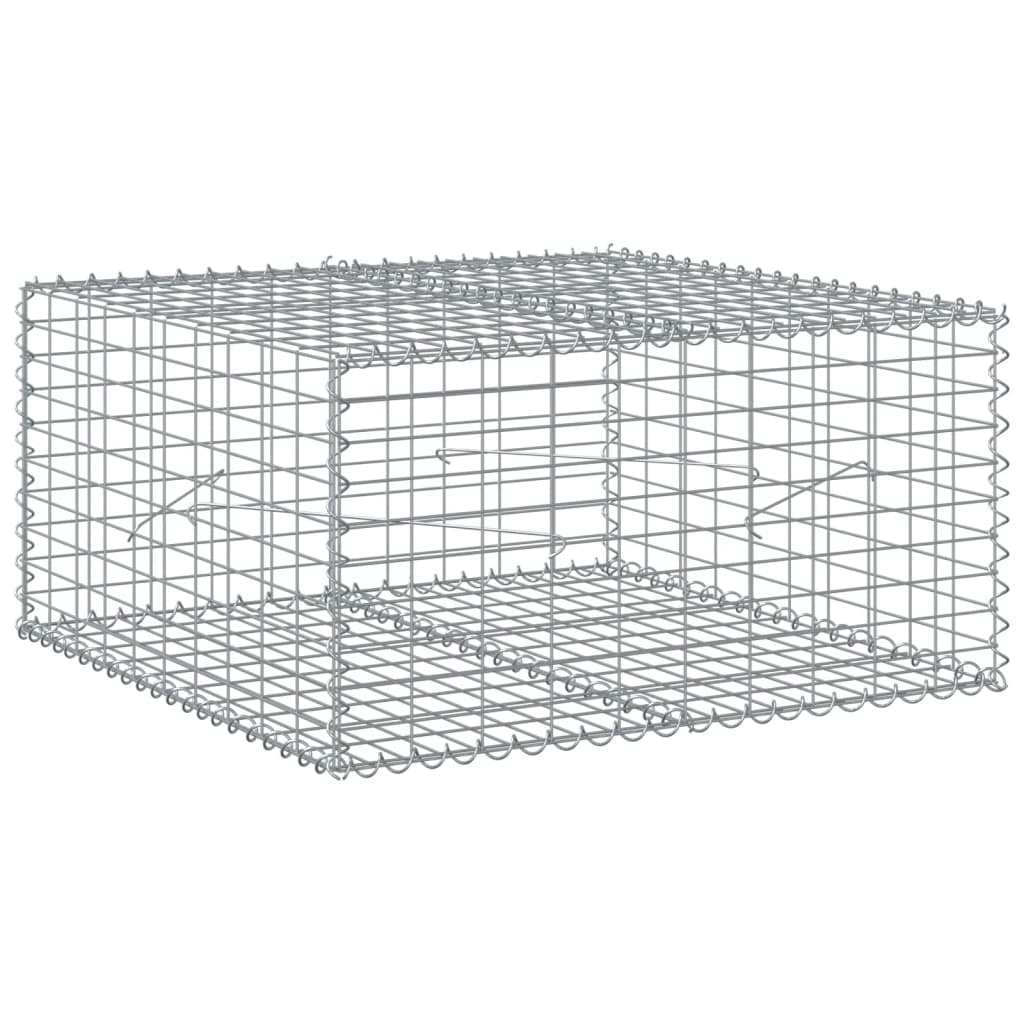 Coș gabion cu capac, 100x100x50 cm, fier galvanizat