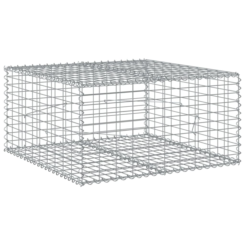 Coș gabion cu capac, 100x100x50 cm, fier galvanizat