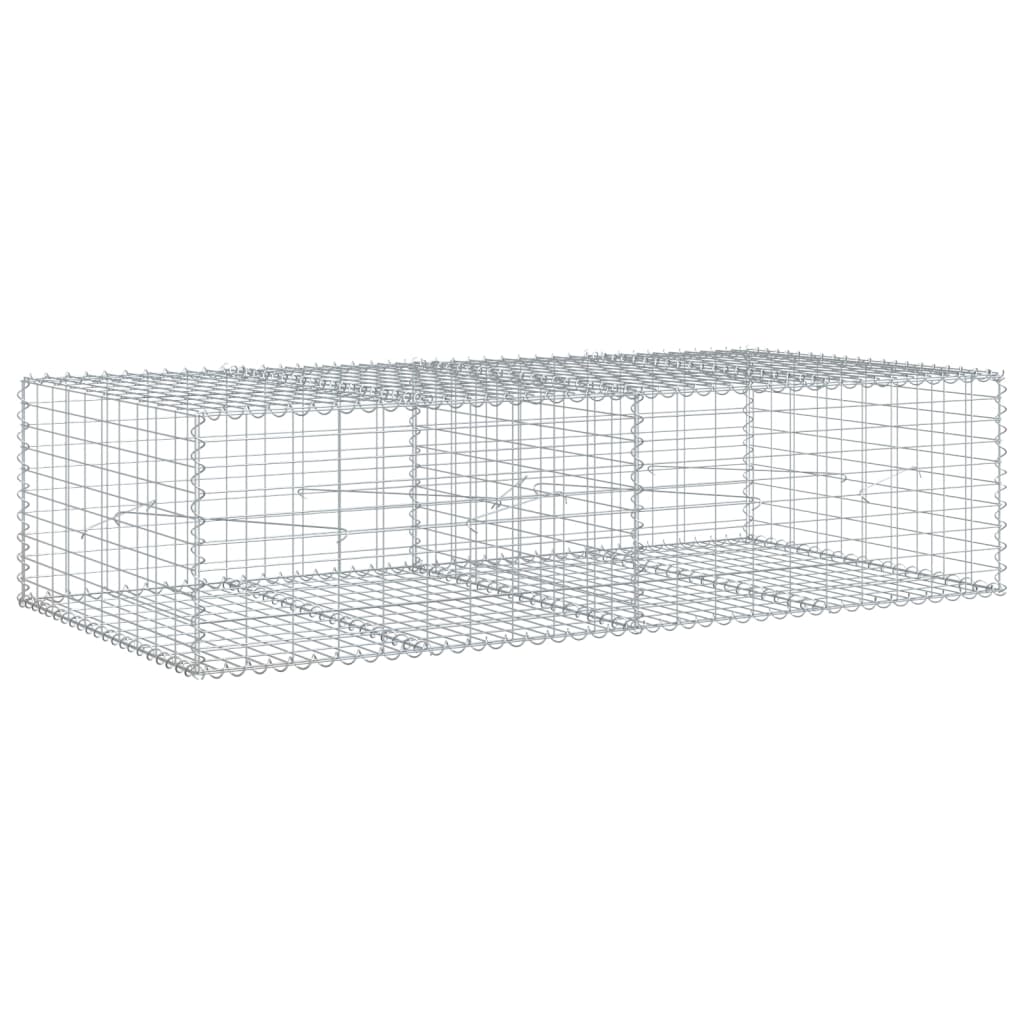 Coș gabion cu capac, 200x100x50 cm, fier galvanizat