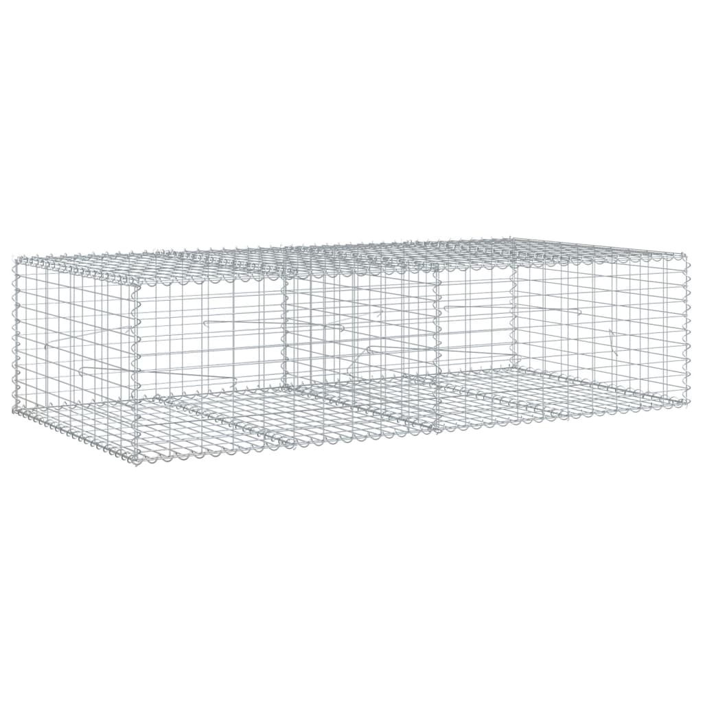 Coș gabion cu capac, 200x100x50 cm, fier galvanizat