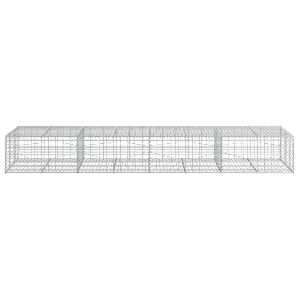 Coș gabion cu capac, 400x100x50 cm, fier galvanizat