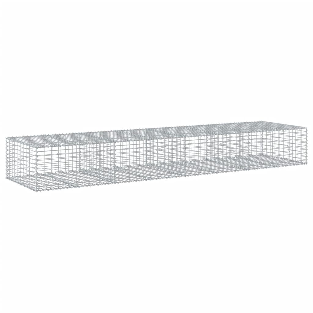 Coș gabion cu capac, 400x100x50 cm, fier galvanizat