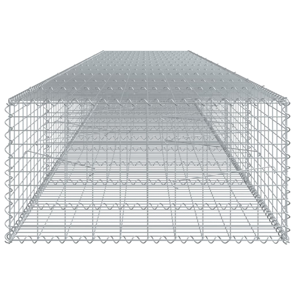 Coș gabion cu capac, 600x100x50 cm, fier galvanizat