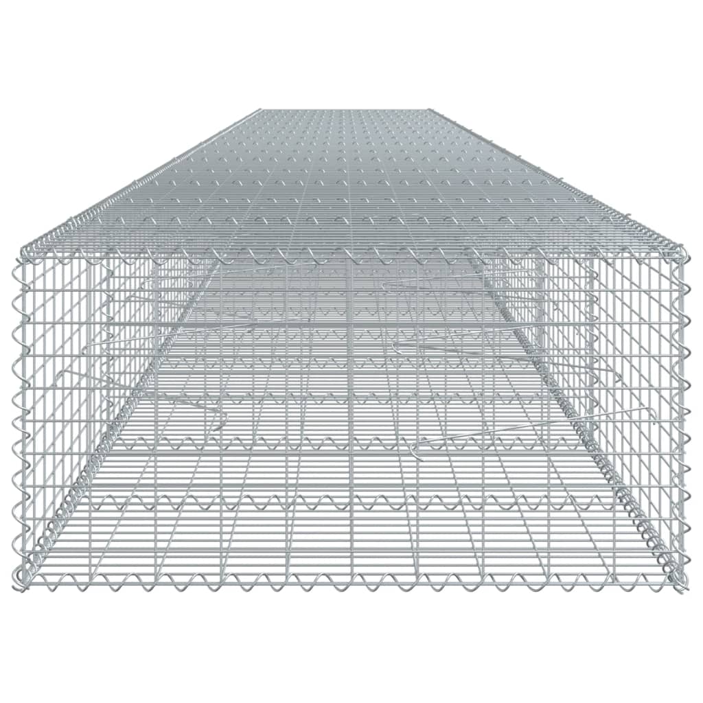 Coș gabion cu capac, 800x100x50 cm, fier galvanizat