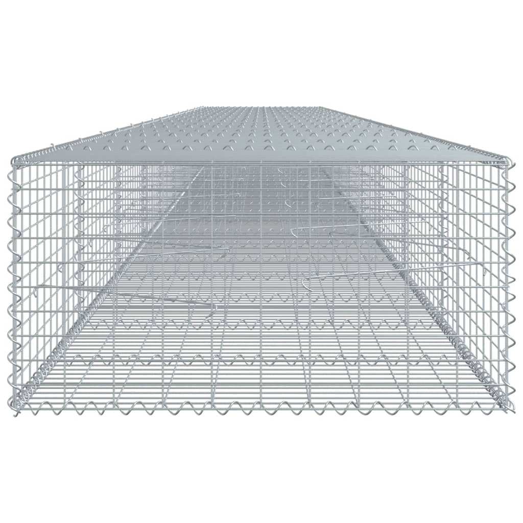 Coș gabion cu capac, 900x100x50 cm, fier galvanizat