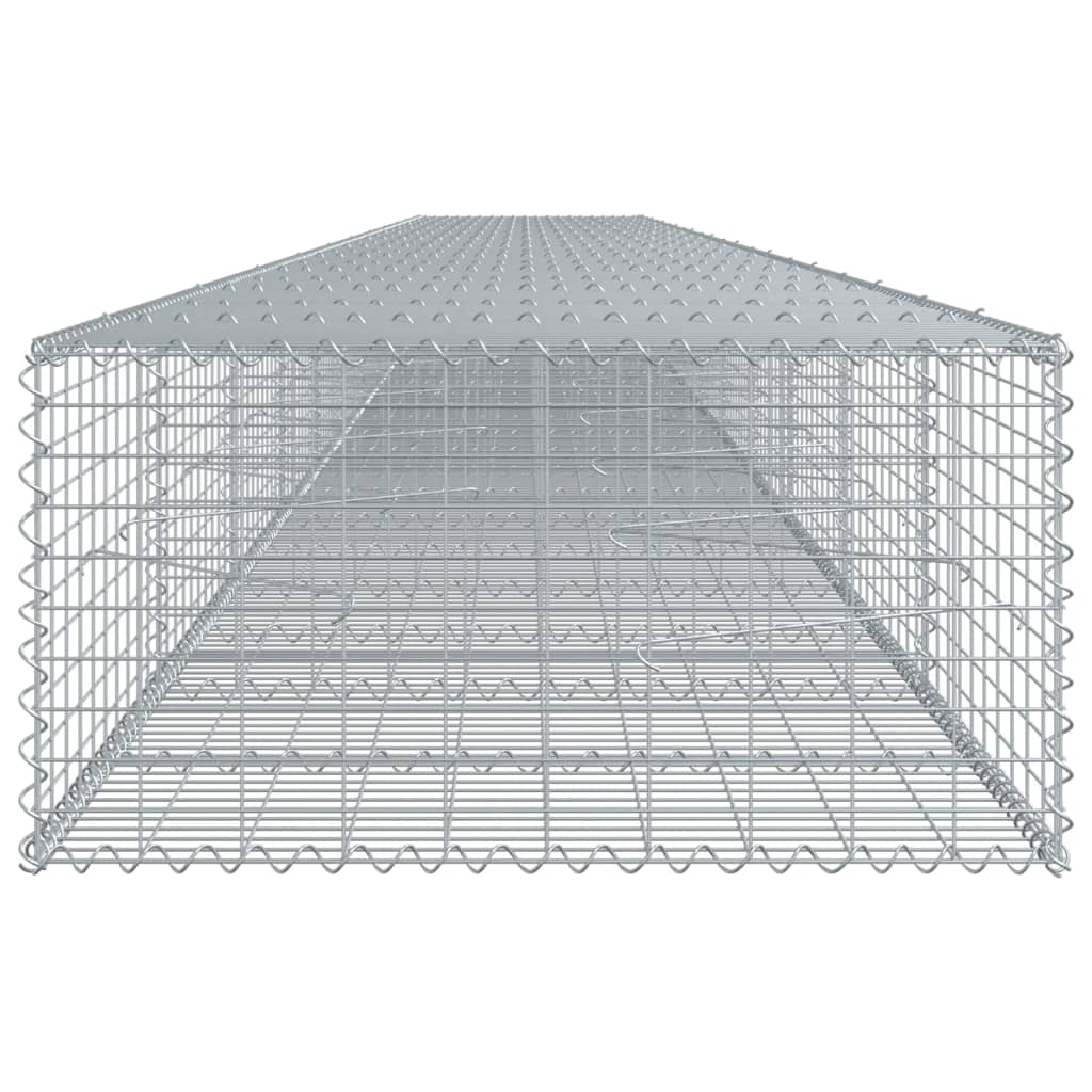 Coș gabion cu capac, 1100x100x50 cm, fier galvanizat