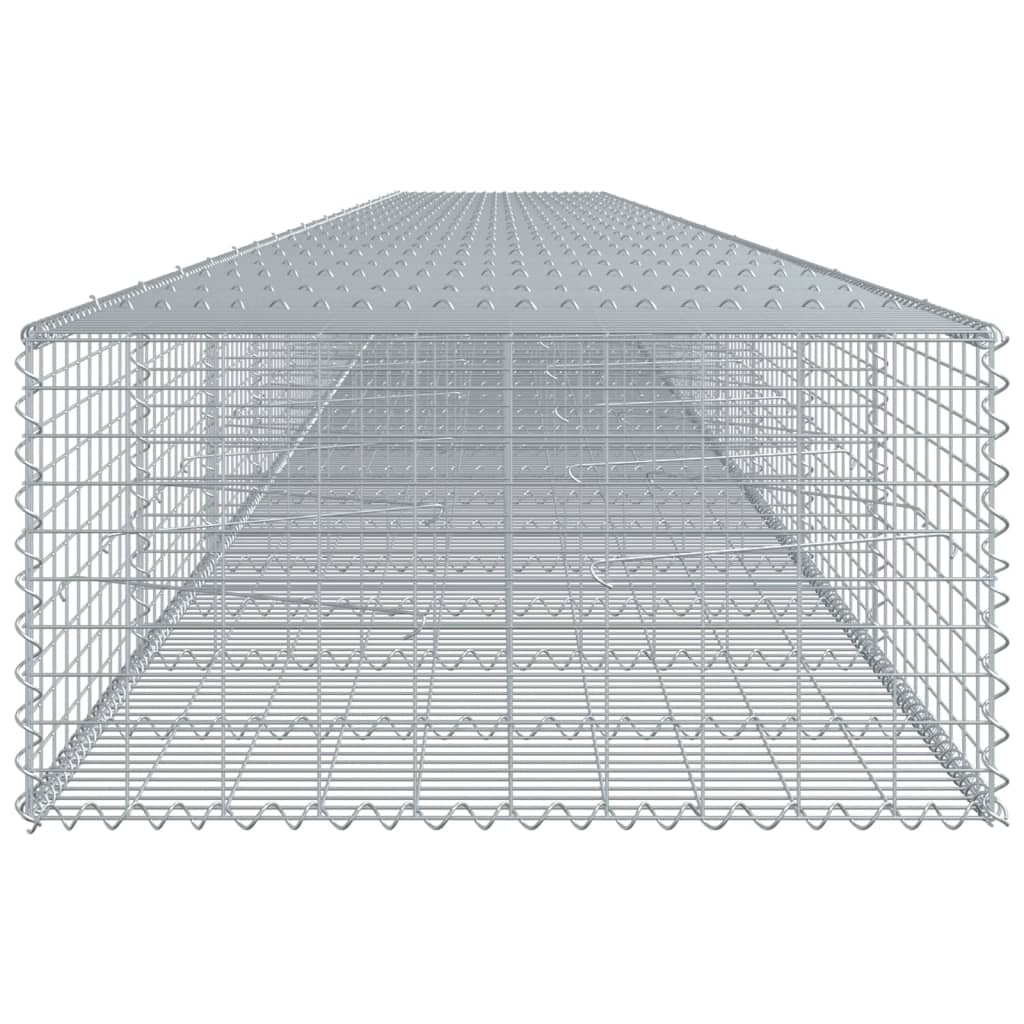 Coș gabion cu capac, 1200x100x50 cm, fier galvanizat