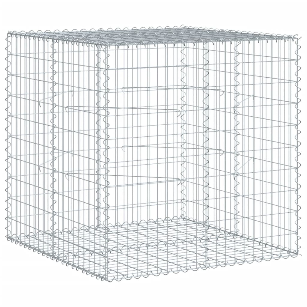 Coș gabion cu capac, 100x100x100 cm, fier galvanizat