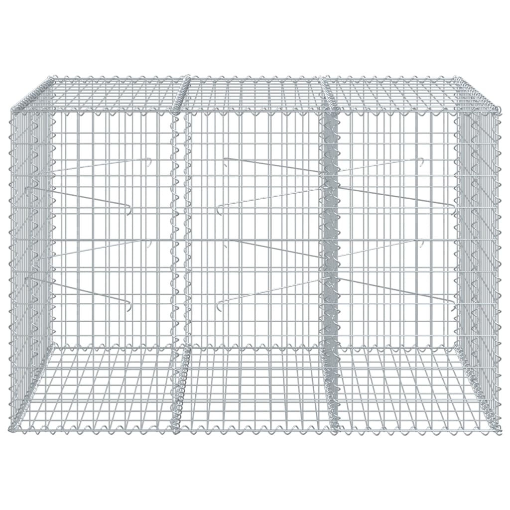 Coș gabion cu capac, 150x100x100 cm, fier galvanizat