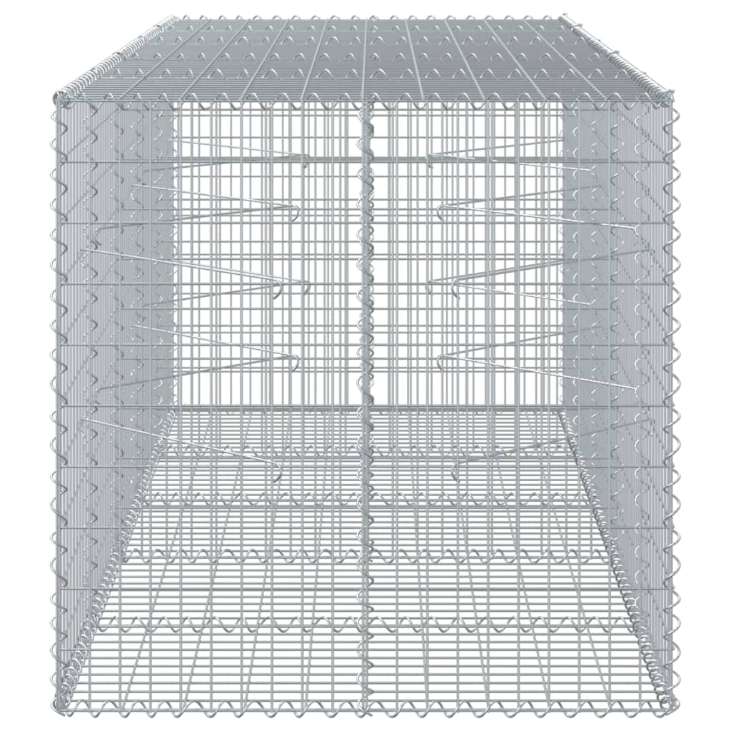 Coș gabion cu capac, 250x100x100 cm, fier galvanizat