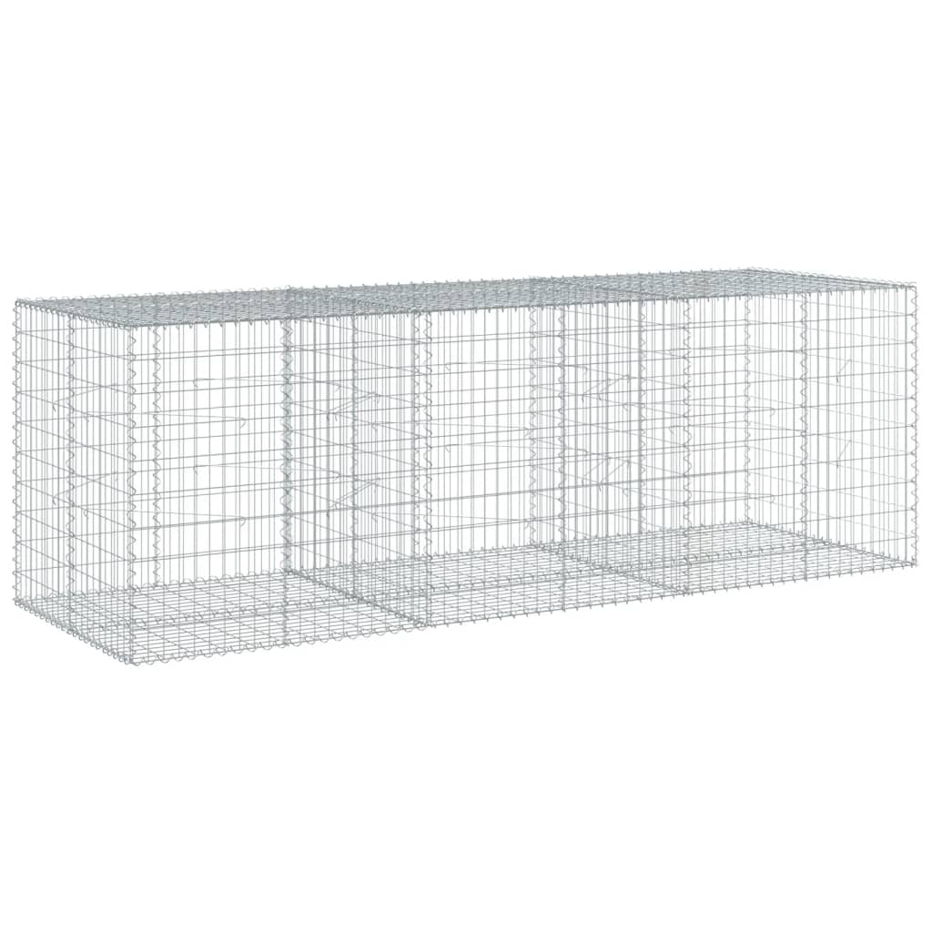 Coș gabion cu capac, 300x100x100 cm, fier galvanizat