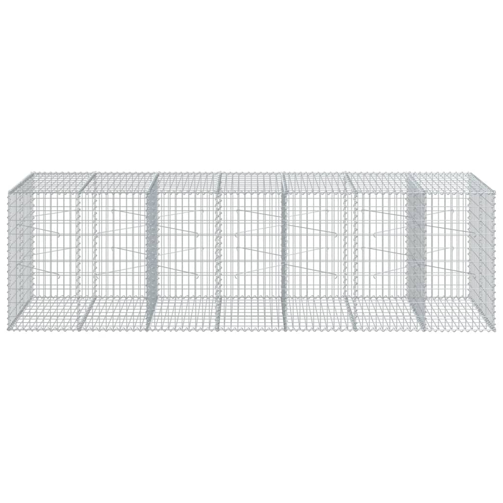 Coș gabion cu capac, 350x100x100 cm, fier galvanizat