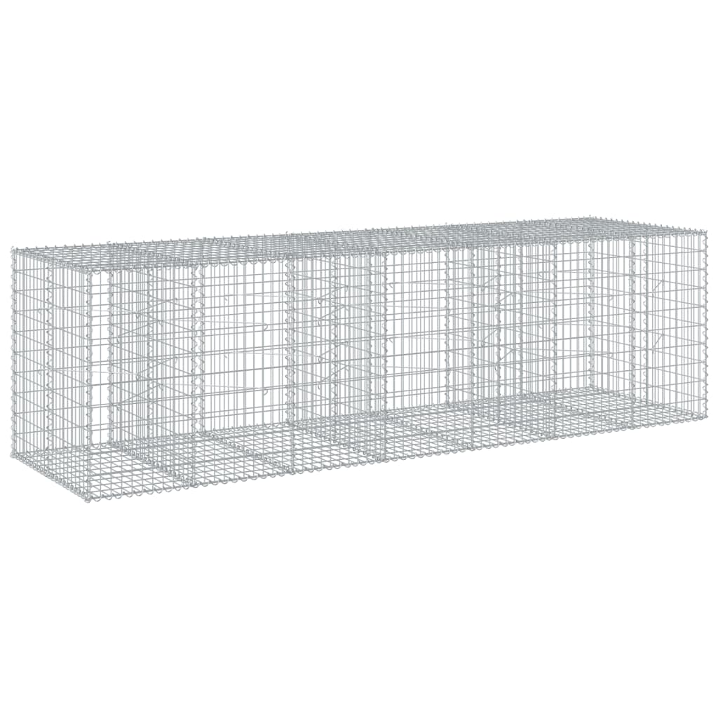 Coș gabion cu capac, 350x100x100 cm, fier galvanizat