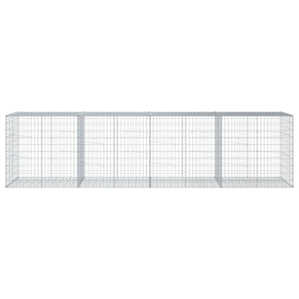 Coș gabion cu capac, 400x100x100 cm, fier galvanizat