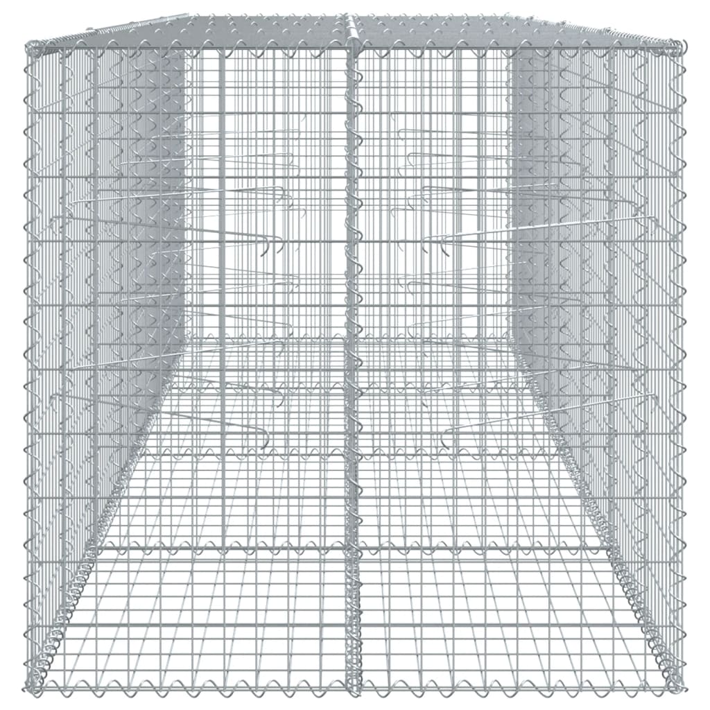 Coș gabion cu capac, 400x100x100 cm, fier galvanizat