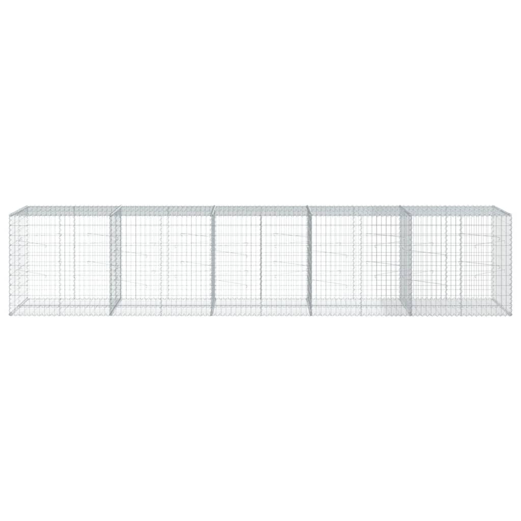 Coș gabion cu capac, 500x100x100 cm, fier galvanizat