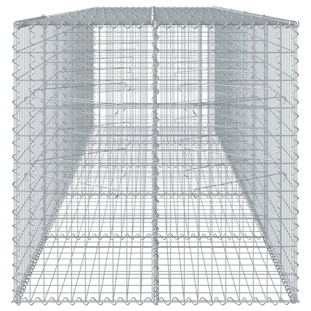 Coș gabion cu capac, 500x100x100 cm, fier galvanizat