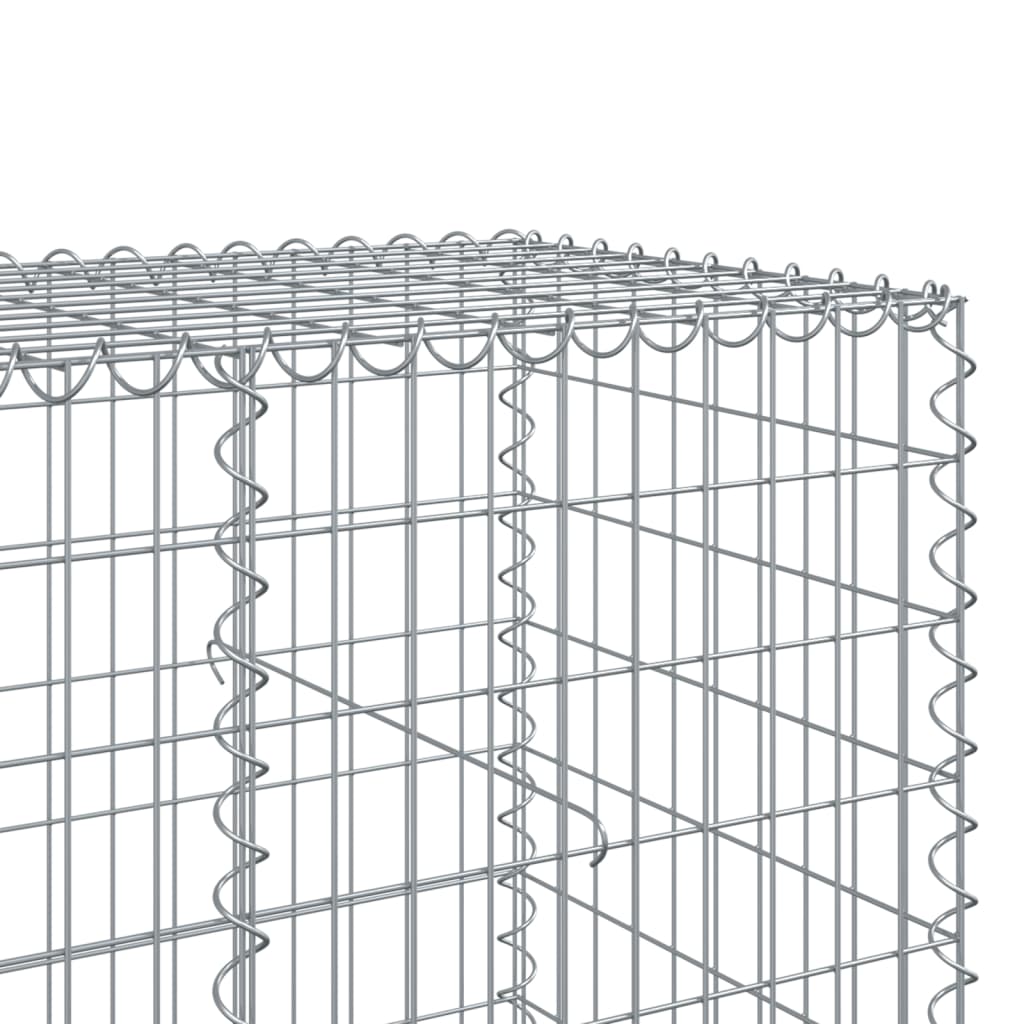 Coș gabion cu capac, 600x100x100 cm, fier galvanizat