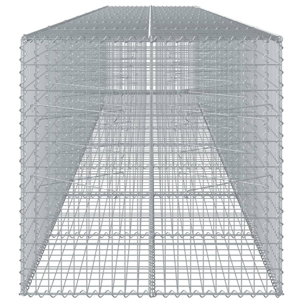 Coș gabion cu capac, 800x100x100 cm, fier galvanizat