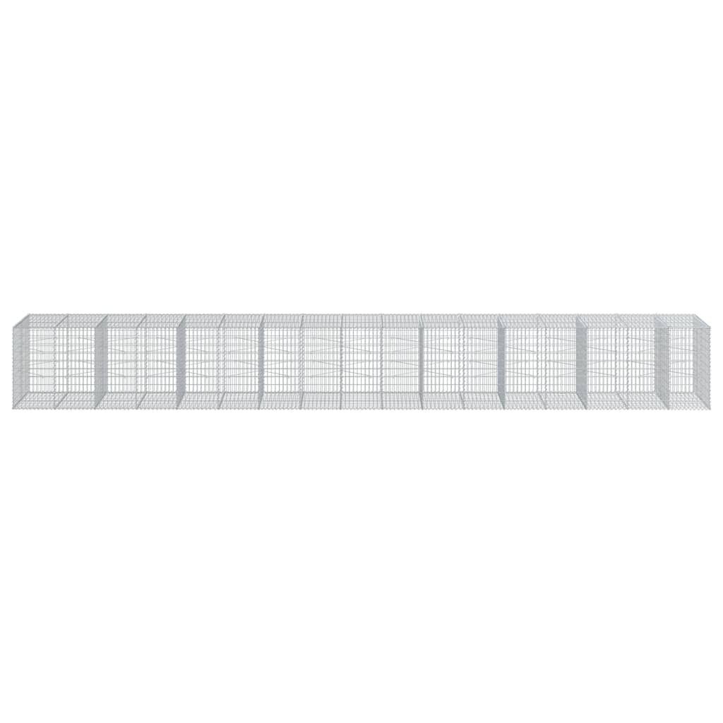 Coș gabion cu capac, 950x100x100 cm, fier galvanizat