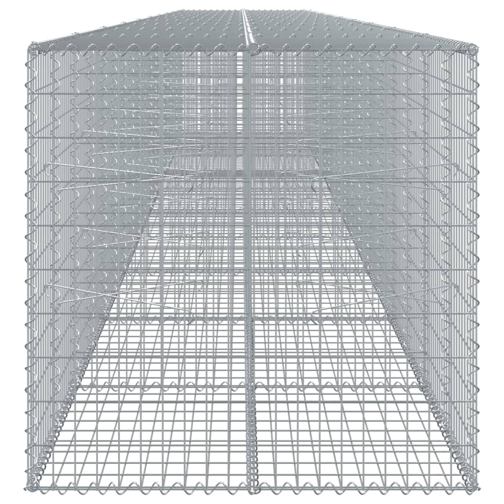 Coș gabion cu capac, 1000x100x100 cm, fier galvanizat