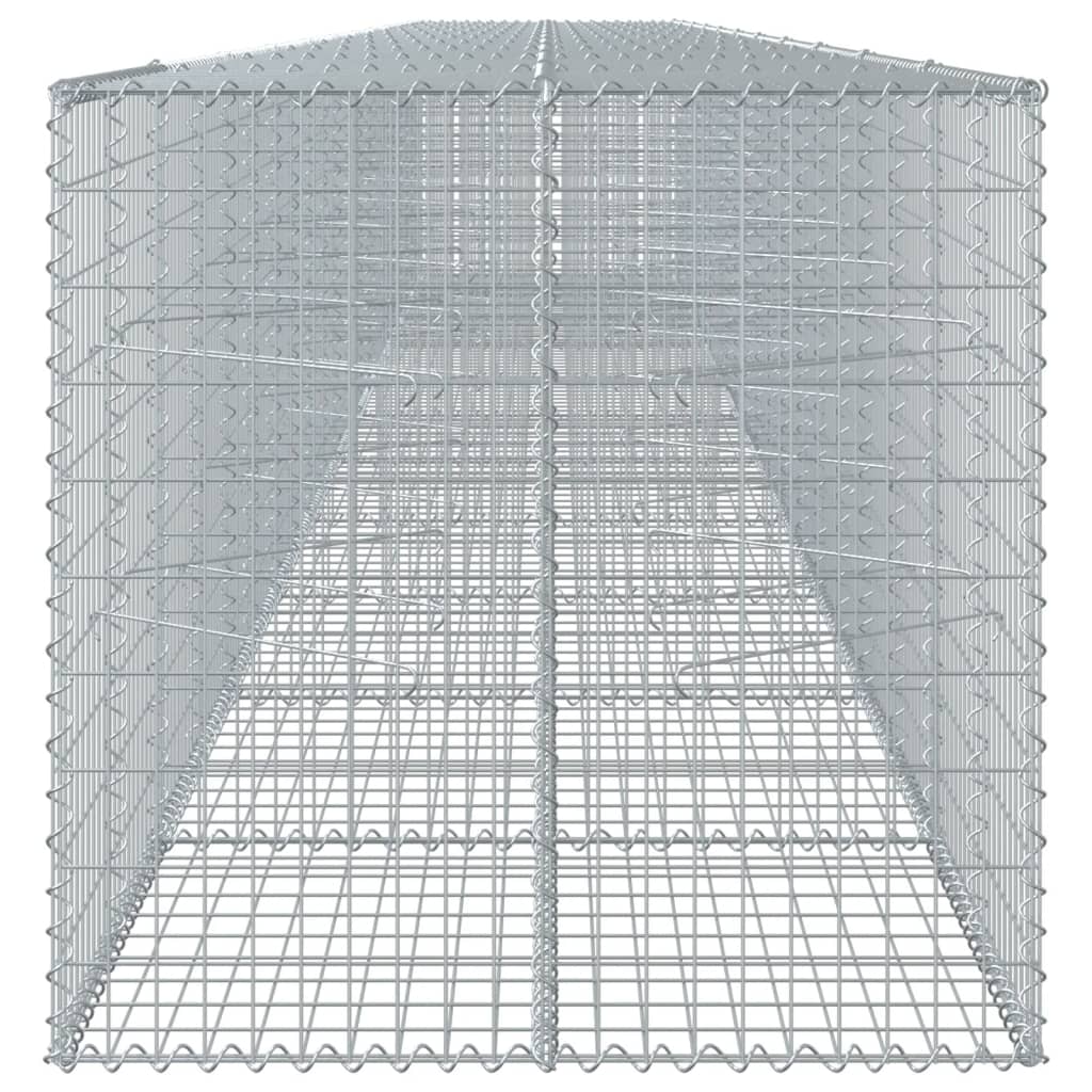 Coș gabion cu capac, 1100x100x100 cm, fier galvanizat