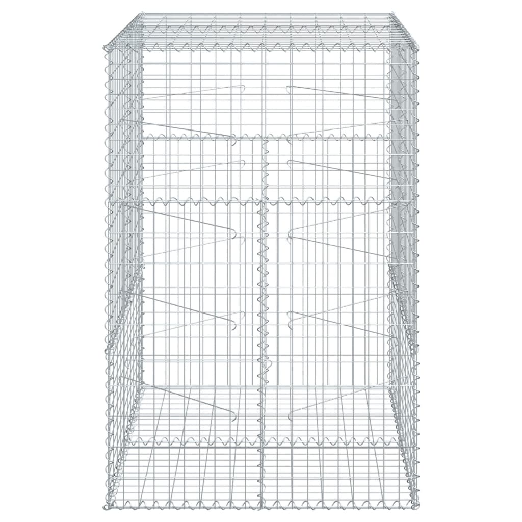 Coș gabion cu capac, 100x100x150 cm, fier galvanizat