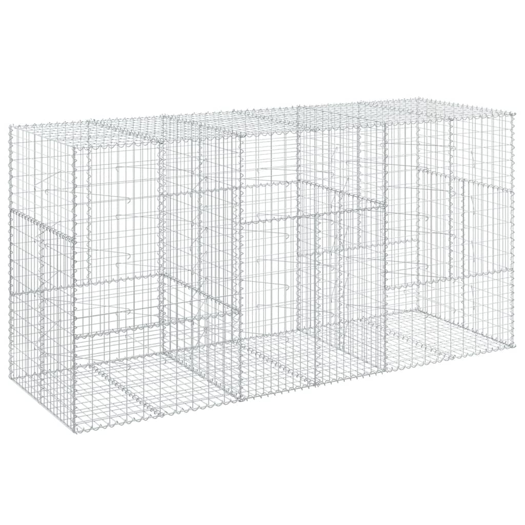 Coș gabion cu capac, 300x100x150 cm, fier galvanizat