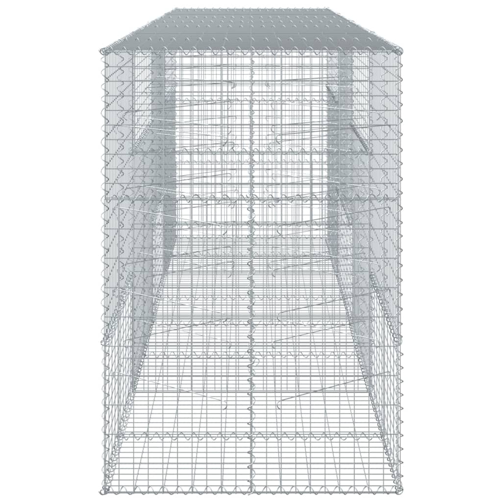 Coș gabion cu capac, 400x100x150 cm, fier galvanizat