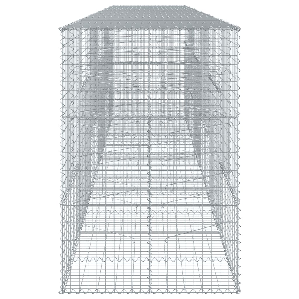 Coș gabion cu capac, 600x100x150 cm, fier galvanizat